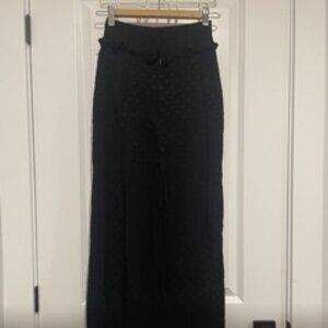 Black Wide-Leg Polka Dot ~ Frill Detail on Waist